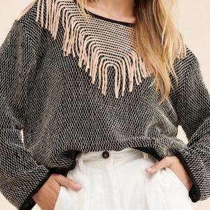 tonlé Kiri handwoven sweater in black/palm